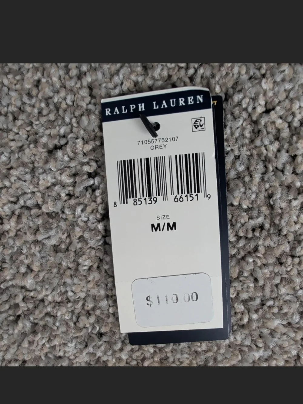 Ralph Lauren Light Gray Polo Shirt with Navy Pony